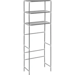 Online vidaXL Toaletthylla med 3 hyllplan 53x28x169 cm Silver