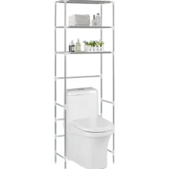 Online vidaXL Toaletthylla med 3 hyllplan 53x28x169 cm Silver
