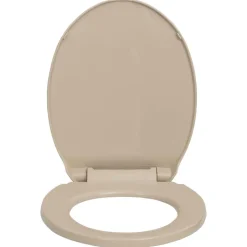 vidaXL Toalettsits mjuk stängning oval Beige