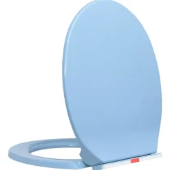 vidaXL Toalettsits mjuk stängning snabbfäste oval Blå