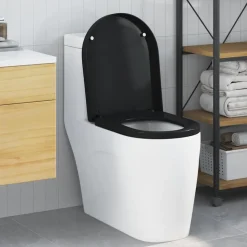 vidaXL Toalettstol Justerbar Svart 48 x 36,5 x 4,5 cm Polypropylen