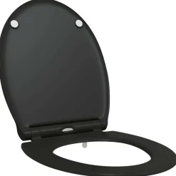vidaXL Toalettstol 47 x 37,5 x 3,8 cm Duroplast Svart