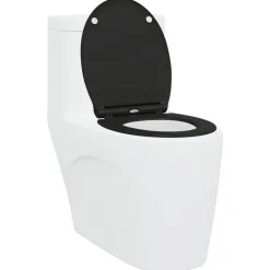 vidaXL Toalettstol 47 x 37,5 x 3,8 cm Duroplast Svart