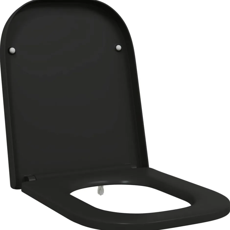 Online vidaXL Toalettstol 47,5 x 35 x 3,6 cm Duroplast Svart