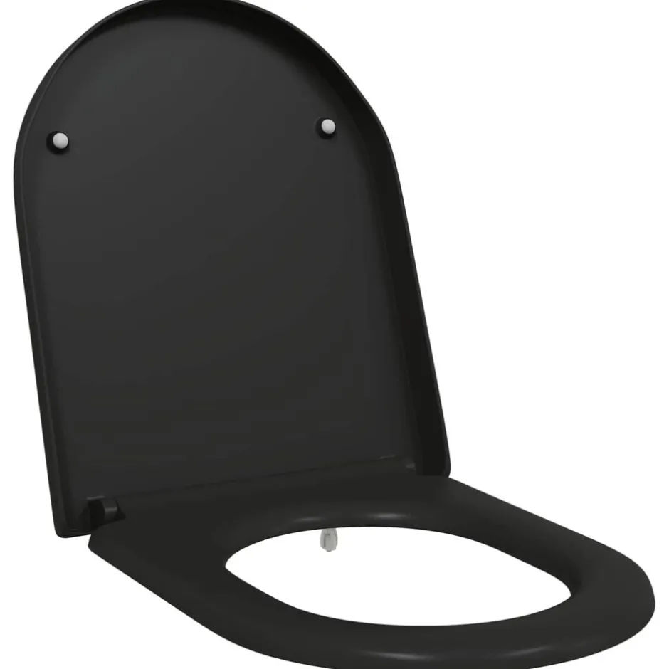 New vidaXL Toalettstol 49 x 36 x 4 cm Duroplast Svart