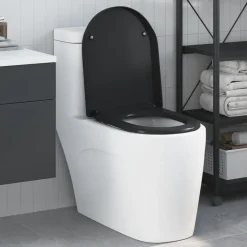 New vidaXL Toalettstol 49 x 36 x 4 cm Duroplast Svart