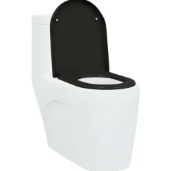New vidaXL Toalettstol 49 x 36 x 4 cm Duroplast Svart