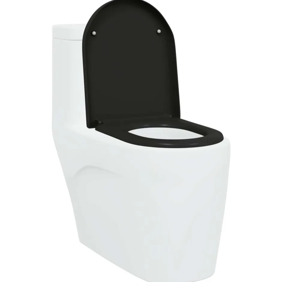 New vidaXL Toalettstol 49 x 36 x 4 cm Duroplast Svart