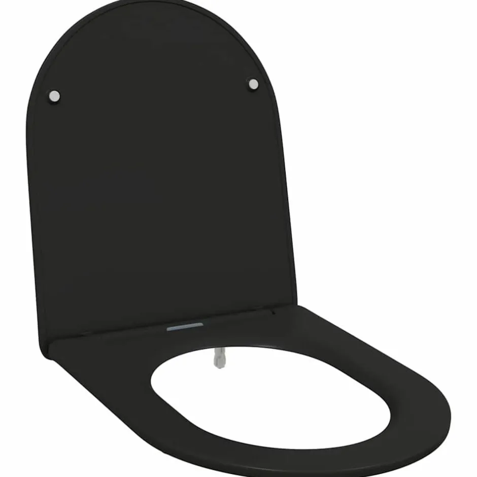Hot vidaXL Toalettstol 47 x 36 x 3,4 cm Duroplast Svart