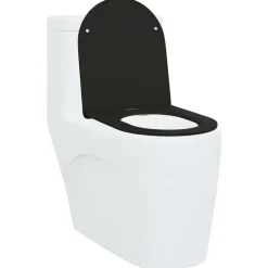 Hot vidaXL Toalettstol 47 x 36 x 3,4 cm Duroplast Svart
