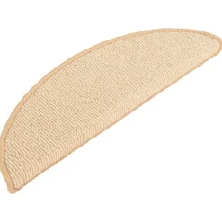 vidaXL Trappmattor 15 st 56x17x3 cm krämfärgade halvrunda