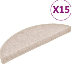 vidaXL Trappmattor 15 st 56x17x3 cm taupe halvrunda