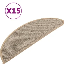 Sale vidaXL Trappmattor 15 st 56x17x3 cm a halvrunda Brun