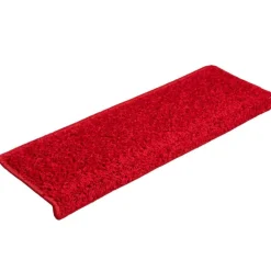 vidaXL Trappmattor 15 st 65x21x4 cm röda rektangulära kanter