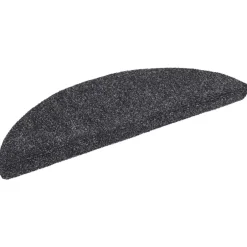 New vidaXL Trappmattor självhäftande 15 st 56x17x3 cm halvrunda Mörkgrå