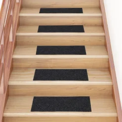 Best vidaXL Trappmattor självhäftande 15 st 60x25 cm rektangulära Mörkgrå