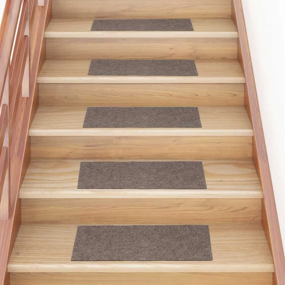 Clearance vidaXL Trappmattor självhäftande 15 st 60x25 cm rektangulära Beige