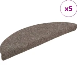 vidaXL Trappmattor självhäftande 5 st 56x17x3 cm beige halvrunda