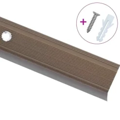 New vidaXL Trappnosar i L-form 15 st aluminium 90 cm Brun