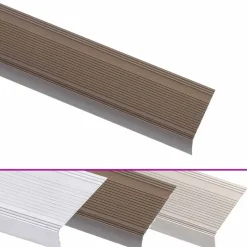 vidaXL Trappnosar i L-form 5 st aluminium 90 cm brun