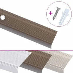 Hot vidaXL Trappnosar i L-form 5 st aluminium 90 cm Brun