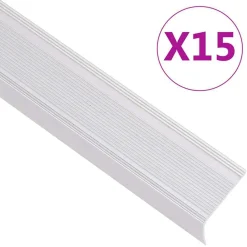 vidaXL Trappnäsor i L-form 15 st aluminium 90 cm silver