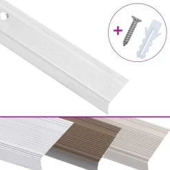 Outlet vidaXL Trappnäsor i L-form 15 st aluminium 90 cm Silver