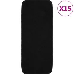 Best vidaXL Trappstegsmattor halkfri 15 st 60x25 cm rektangulär Svart