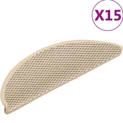 vidaXL Trappstegsmattor självhäftande sisal 15 st 56x17x3 cm berber