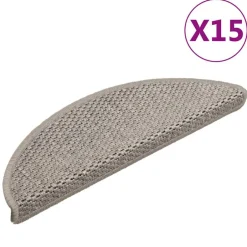 Outlet vidaXL Trappstegsmattor självhäftande sisal 15 st 56x17x3 cm Silver