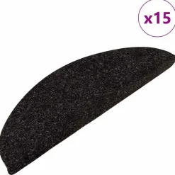vidaXL Trappstegsmattor självhäftande 15 st 56x17x3 cm Antracit
