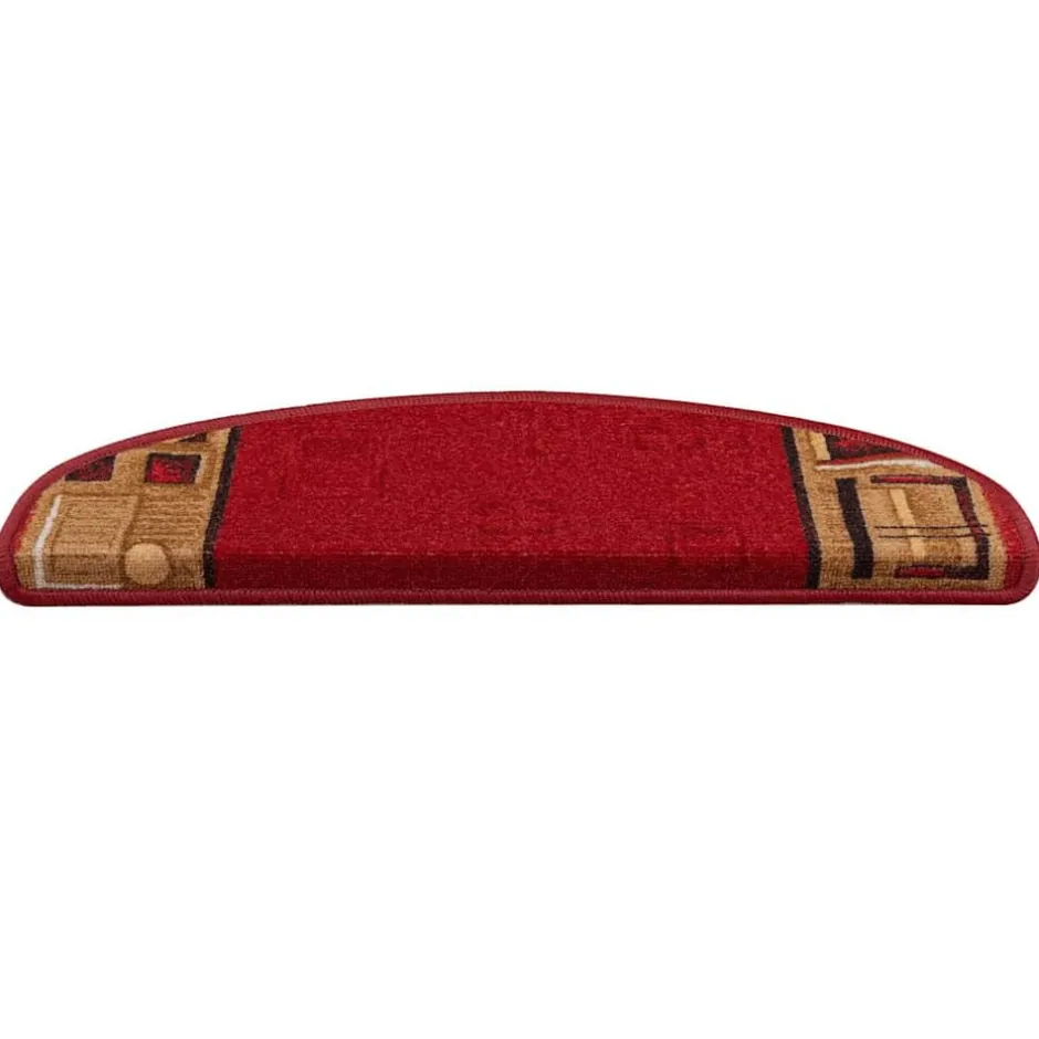 Clearance vidaXL Trappstegsmattor självhäftande 5 st 65x21x4 cm Röd