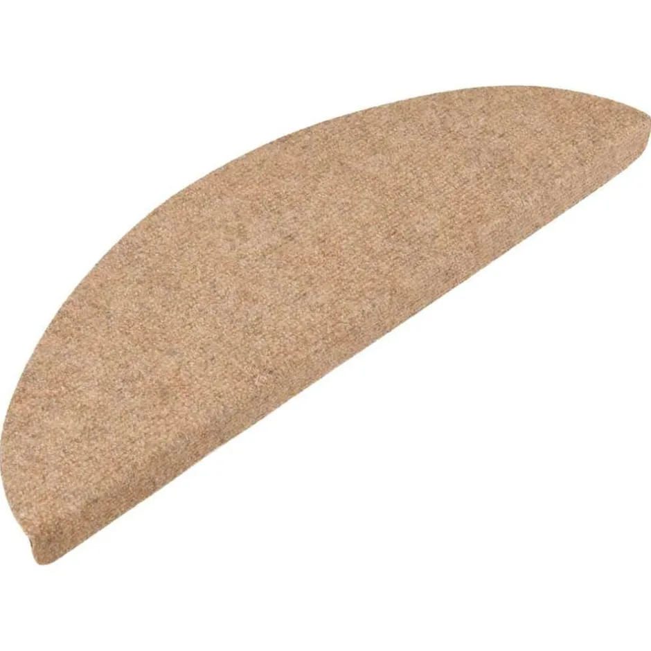 vidaXL Trappstegsmattor självhäftande 15 st 56x17x3 cm Beige