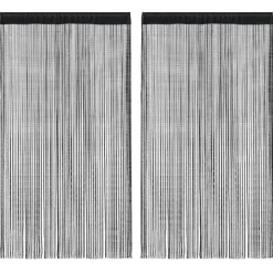 vidaXL Trådgardiner 2 st 100x250 cm svart