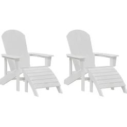 vidaXL Trädgård Stol 2 pcs Vit 83 x 74 x 92 cm polyeten