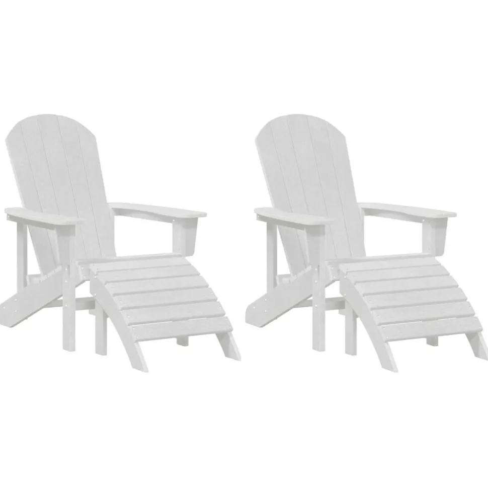 vidaXL Trädgård Stol 2 pcs Vit 83 x 74 x 92 cm polyeten