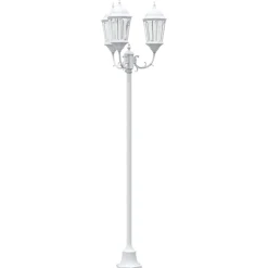 vidaXL Trädgårdsbelysning Vit 57 x 49 x 241 cm Aluminium och glas