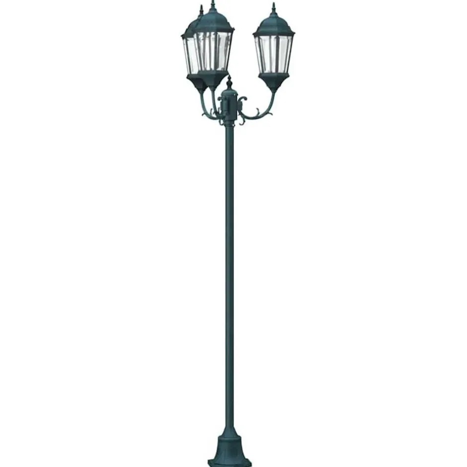 New vidaXL Trädgårdsbelysning Vintage borstad grön 57 x 49 x 241 cm Mörkgrön