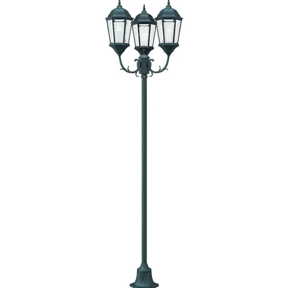 New vidaXL Trädgårdsbelysning Vintage borstad grön 57 x 49 x 241 cm Mörkgrön