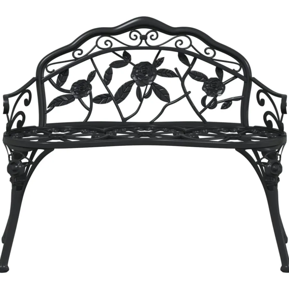 Sale vidaXL Trädgårdsbänk 100 cm gjuten aluminium Svart
