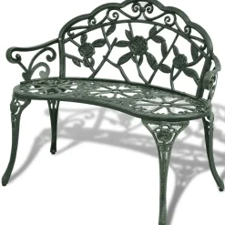 vidaXL Trädgårdsbänk 100 cm gjuten aluminium grön