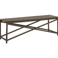 Sale vidaXL Trädgårdsbänk 120 cm konstrotting Brun