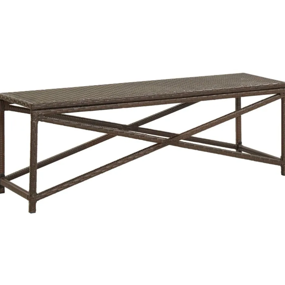 Sale vidaXL Trädgårdsbänk 120 cm konstrotting Brun