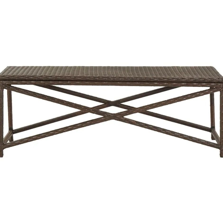 Sale vidaXL Trädgårdsbänk 120 cm konstrotting Brun