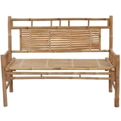 vidaXL Trädgårdsbänk med dyna 120 cm bambu Beige
