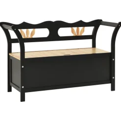 vidaXL Trädgårdsbänk svart 107x45x75,5 cm massivt granträ