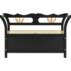 vidaXL Trädgårdsbänk svart 107x45x75,5 cm massivt granträ