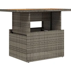 vidaXL Trädgårdsbord grå 100x55x73 cm konstrotting och akaciaträ