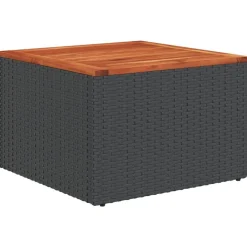 Clearance vidaXL Trädgårdsbord 55x55x37 cm polyrotting och akaciaträ Svart