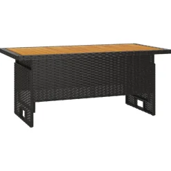 vidaXL Trädgårdsbord svart 100x50x43/63 cm akaciaträ&konstrotting